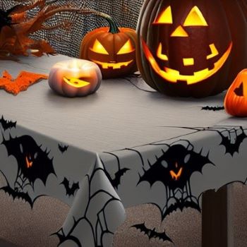 Halloween Plastic Rectangular Disposable Tablecloth