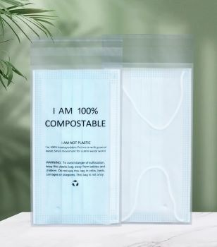 PLA Fully Biodegradable Bags, Degradable Corn Starch Frosted Plastic Self-Adhesive Transparent Self-Sealing Packaging Bags