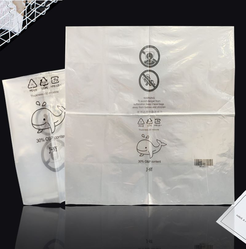 Eco-Friendly Plastic Bag with 30% OBP Content and Dolphin Logo